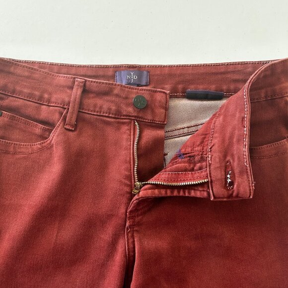 NYDJ Legging Jeans Womens Size 4 Rust Red Lift Tuck Technology Pockets Jeggings - Picture 3 of 16